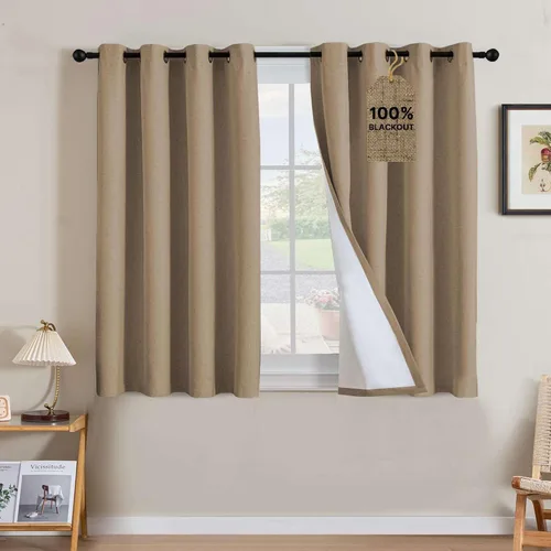 Miniatura 32 de H.VERSAILTEX Cortinas opacas de lino de 72 pulgadas de largo, 100% absolutamente opacas, con aislamiento térmico, con textura de lino, cortinas