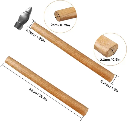 Miniatura 2 de GNIEMCKIN Mango de martillo de madera, paquete de 7 mangos de martillo de repuesto, fácil de instalar, duradero, conveniente y seguro de usar, mango