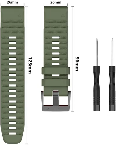 Miniatura 8 de ISABAKE Correa de reloj para Garmin Fenix 7X/Fenix 6X/Fenix 5X, 1.024 in QuickFit Pulsera de silicona para Fenix 8 2.008 in/Enduro 2/3