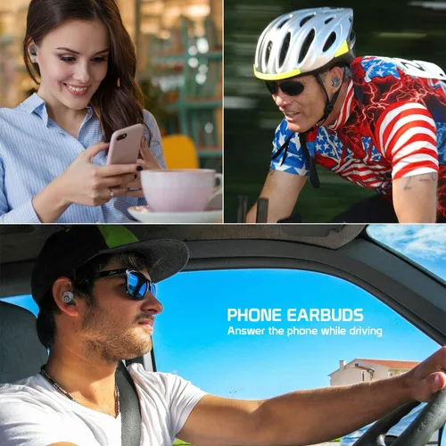 Miniatura 3 de Auriculares inalámbricos V5 Bluetooth compatibles con NuAns NEO con estuche de carga para auriculares intrauditivos (V5.0 negro)