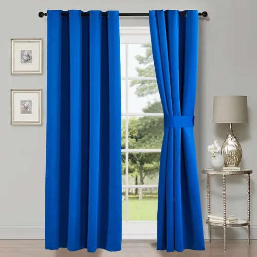 Miniatura 15 de HESTIN Juego de cortinas opacas de 4 piezas (incluye 2 paneles y 2 alzapaños), cortinas opacas con aislamiento térmico sólido con ojales