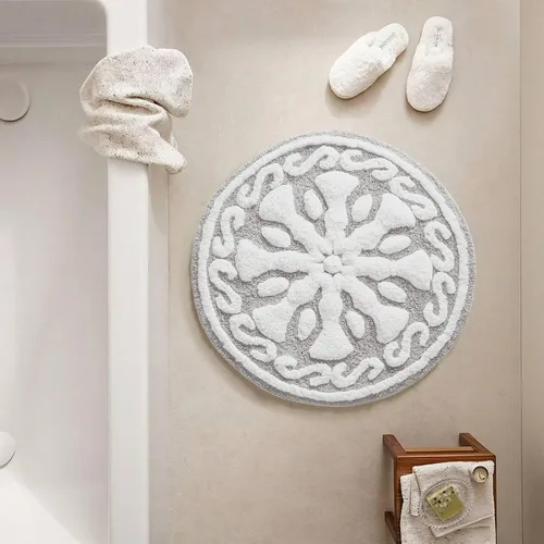 Miniatura 12 de Madison Park Casablanca 100% Cotton Tufted Bathroom Rugs Luxurious Plush Medallion Floral Pattern Bath Mat Absorbent, Quick Dry, Spa Design Shower