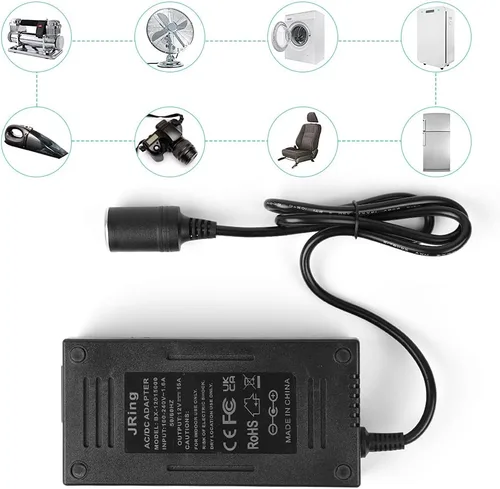 Miniatura 5 de Convertidor de CA a CC, 110-220V a 12V 96W 8A Adaptador de corriente de coche, adaptador de corriente para enchufe de encendedor de cigarrillos