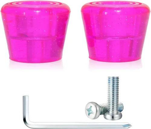 Miniatura 8 de Tapones de goma PU para patinaje con ruedas, 1 par con tornillos Rosado jalea