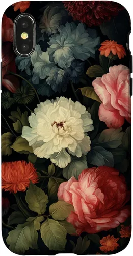 Miniatura 5 de Vintage Dark Flower Pattern Moody Floral Case for iPhone 16