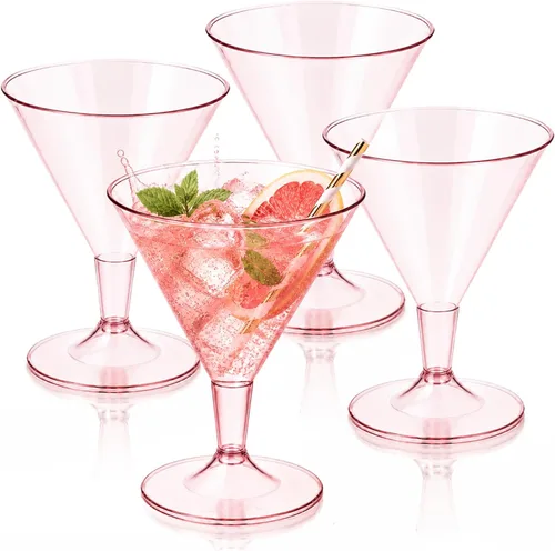 Miniatura 17 de Juego de 6 vasos de Martini Liacere, vasos de cóctel de Martini de plástico azul de 11oz con tallo, vasos de cóctel reutilizables para bar