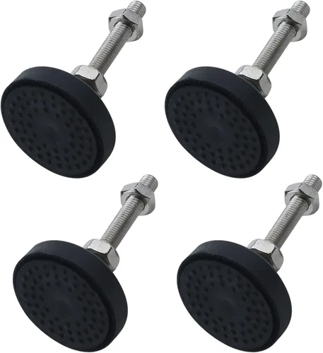 Antrader 4 copas de pie ajustables con rosca M8, base de nailon reforzado, pies articulados de 2 pulgadas de diámetro, patas de muebles, longitud de