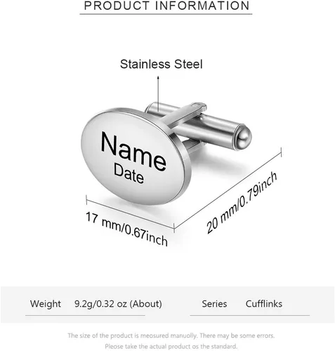 Miniatura 4 de Gemelos personalizados con nombre para hombre, gemelos con inicial para novio, negocios, boda, alfabeto, letra, joyería, regalo personalizado