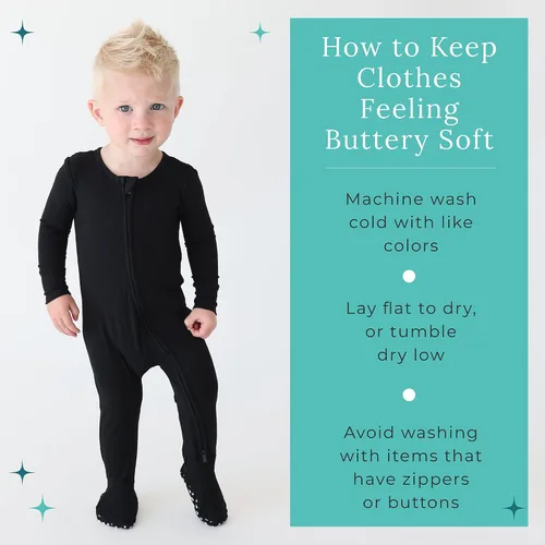 Miniatura 8 de Posh Peanut Pijama con pies para bebé, viscosa suave hecha de bambú con cremallera de 2 vías y mamelucos