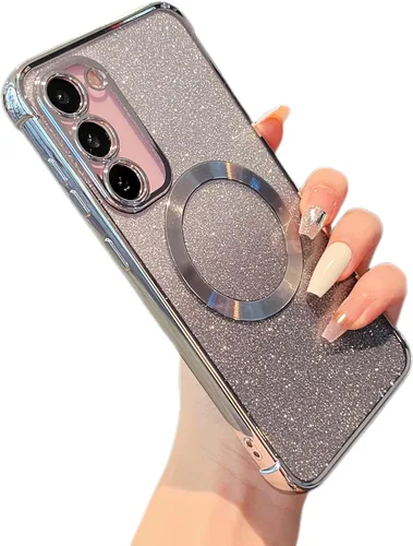 Miniatura 36 de ZTOFERA Funda magnética para Samsung Galaxy S22 Ultra 5G con gradiente de purpurina, [Compatible con MagSafe] Funda de lujo con chapado de purpurina
