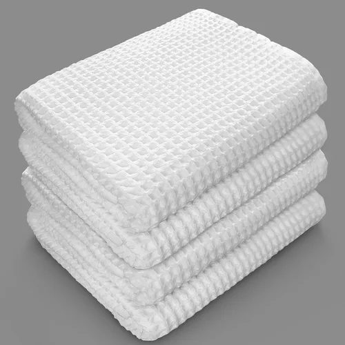Softerry Juego de toallas de baño europeas de tejido gofre, 100 % algodón orgánico, secado rápido, sin pelusas, finas y absorbentes, resistentes a