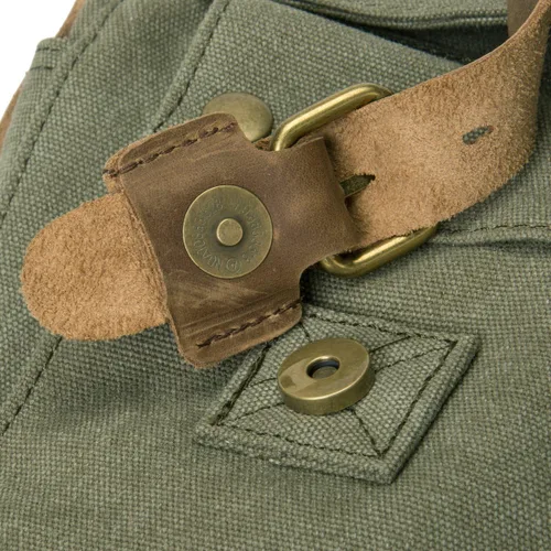 Miniatura 8 de morral de cuero y lona para computadora portátil + morral de lona para cámara Dslr Slr, Verde ejército), 3323830