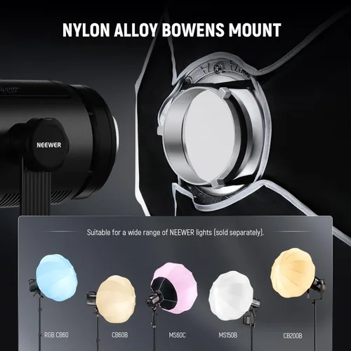 Miniatura 5 de NEEWER Caja de luz de linterna de 26 "/65 cm, difusor de luz de liberación rápida 360° Bowens Mount Softbox con aleación de nailon ligero para RGB