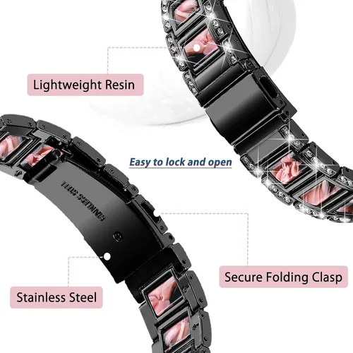 Miniatura 4 de NINKI Correa brillante compatible con Samsung Galaxy Watch 7/6/5/4 FE 1.575 in 1.732 in Classic 1.693 in 1.850 in/Classic 1.654 in 1.811 in/Active 2