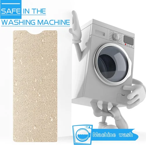 Miniatura 7 de Tapete antideslizante para bañera de PVC suave, tapete para bañera de baño de 16 x 40 pulgadas, color beige