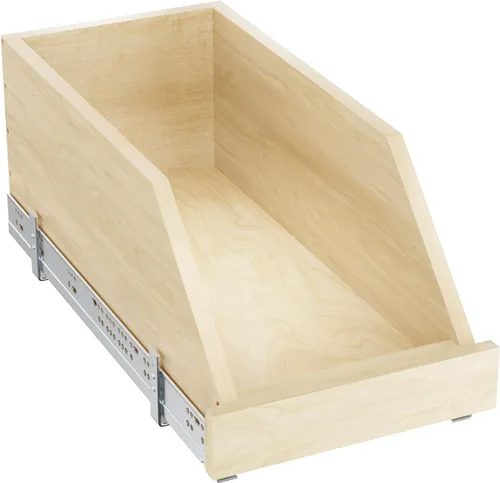 Miniatura 10 de ROOMTEC Organizador de gabinete extraíble con correderas de riel de extensión completa, estante extraíble de madera para armario de cocina