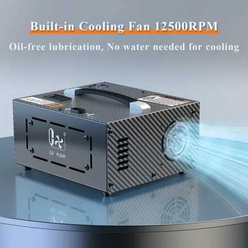 Miniatura 4 de GX PUMP Compresor de aire PCP CS1-I con Apdater de potencia incorporado, parada automática, sin aceite y agua, 4500Psi/30Mpa, alimentado por