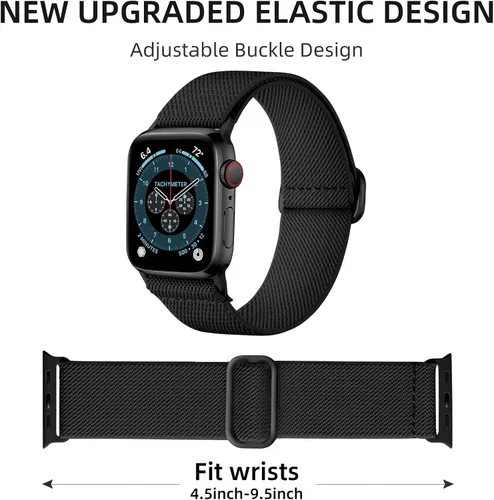 Miniatura 3 de DaQin Paquete de 3 bandas elásticas Solo Loop compatibles con Apple Watch para hombres de 1.93 pulgadas, 1.81 pulgadas, 1.77 pulgadas, 1.73