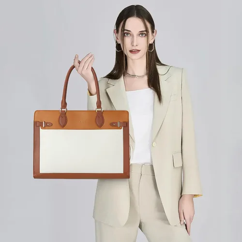 Miniatura 2 de Keyli Set de 3 piezas de bolso tote para laptop para mujeres, de 15.6 pulgadas, bolsos de trabajo, bolso de negocios para computadora, bolso