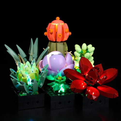 Miniatura 2 de Kyglaring Kit de iluminación LED para Lego Succulents 10309 - Juego de construcción de modelos, moderno, multicolor, interior, control remoto