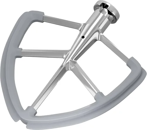 Batidor de borde flexible de acero inoxidable de 4.5-5 cuartos para batidoras de pie KitchenAid Classic y Artisan con cabezal inclinable. Compatible