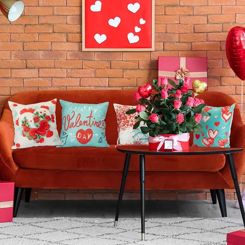 Miniatura 5 de Tatuo 8 fundas de almohada de San Valentín, fundas de almohada de corazón de 18 x 18 pulgadas, fundas de cojín decorativas, regalo de San Valentín