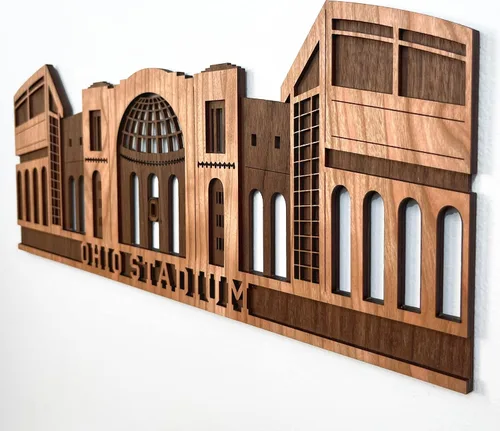 Miniatura 5 de The Ohio State University Buckeyes Stadium - Arte de pared, decoración de fútbol de la NCAA, regalos de recuerdos para papá, cueva del hombre, bar
