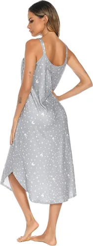 Miniatura 5 de Camisón largo sin mangas para mujer, con tirantes anchos, camisola suelta de verano