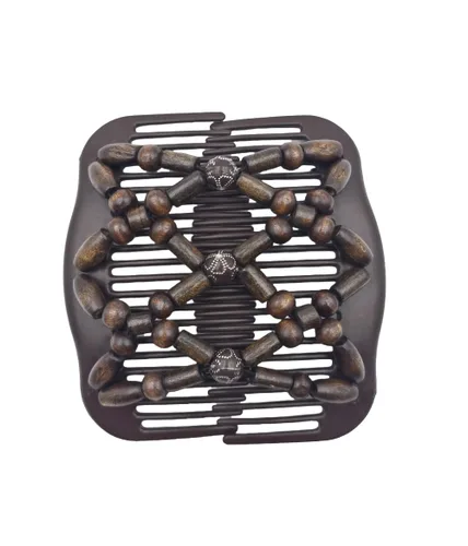 Miniatura 5 de LOVEF Peines mágicos para el cabello para mujer, con cuentas de madera, elásticos, de doble cara, clips para hacer moños, accesorios para el cabello