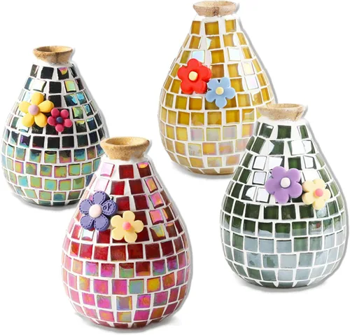 Miniatura 4 de Azulejos de mosaico cuadrados de cristal de cristal mosaico de vidrio para manualidades, marcos de fotos hechos a granel, joyería hecha a mano