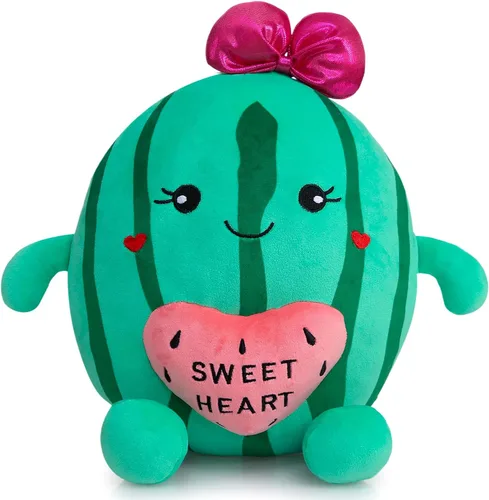 Miniatura 10 de Juguetes de peluche de piña de 17 pulgadas, lindo animal de peluche de fruta con corazón rojo, almohada de piña de felpa suave para novia, novio