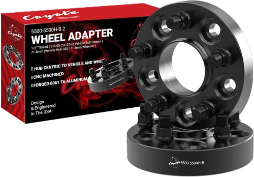 Wheel Accessories Parts 2 adaptadores de espaciadores de rueda centrados en buje de 5 x 5 5 x 127 1.25 pulgadas de grosor 2.815 in, buje de rosca de