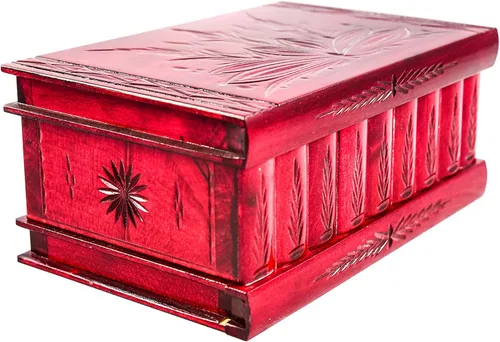 Miniatura 2 de Caja de rompecabezas de madera hecha a mano (grande) clave oculta secreta y compartimento de almacenamiento para anillos, collares, pendientes