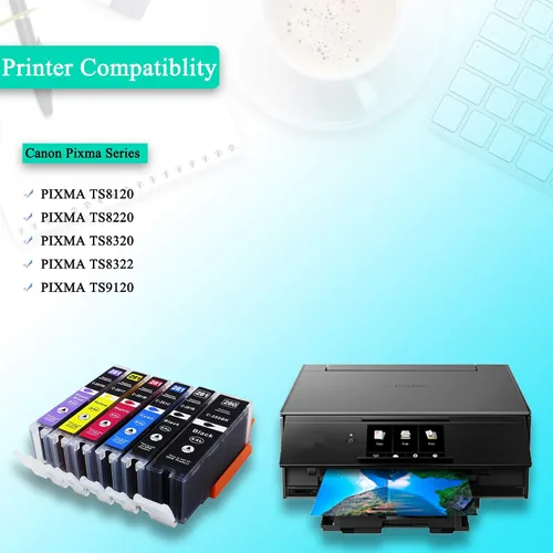 Miniatura 2 de Repuesto de tinta compatible para 280 281 cartucho de tinta para impresora Canon PIXMA TS8120 PIXMA TS8220 PIXMA TS8320 PIXMA TS9120 (paquete de 6)