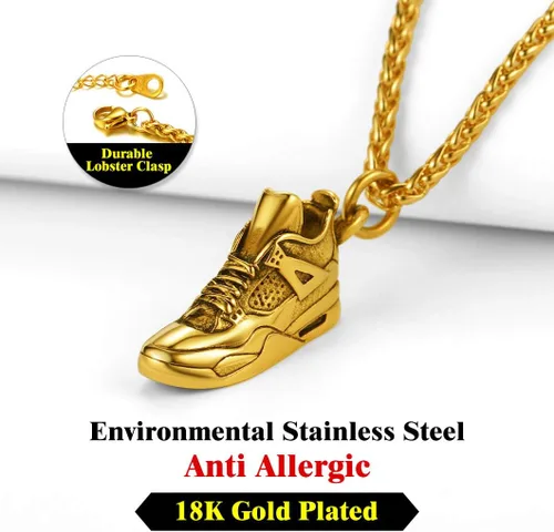 Miniatura 4 de Richsteel Necklaces for Men Women FootballBasketballBoxing GlovesShoes Pendant Stainless Steel Hip Hop Sports Fan Jewelry