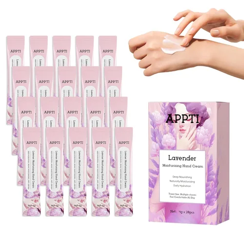 Crema hidratante para manos, alivia y repara la loción de manos, crema de manos tamaño viaje, fragancia de lavanda, paquete de 20