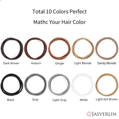 Miniatura 5 de JASVERLIN Lazos para el cabello gris claro de 0.079 pulgadas, antideslizantes, sin daños, elásticos para cola de caballo para mujeres, niñas