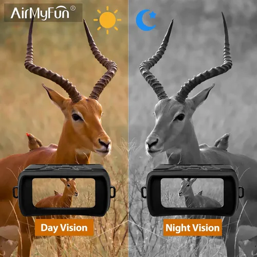 Miniatura 3 de AirMyFun Gafas de visión nocturna para adultos, prismáticos de visión nocturna infrarroja 4K con batería recargable y tarjeta de memoria de 32 GB