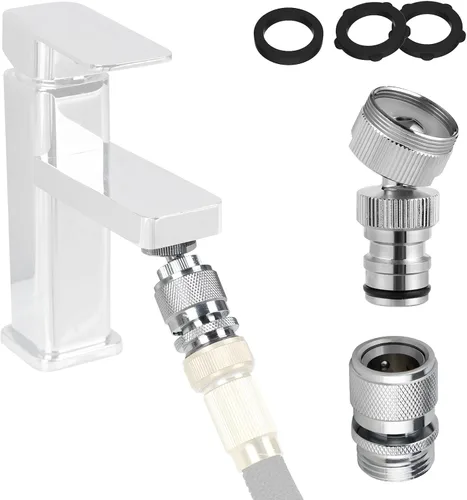 Miniatura 10 de Kit de adaptador de grifo Hibbent, adaptador de aireador giratorio para conectar manguera de jardín - Adaptador de grifo de fregadero de cocina