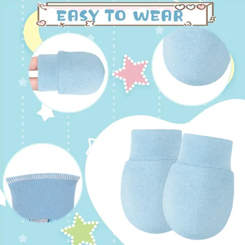 Miniatura 2 de ONESING 6-20 pares de guantes de bebé sin arañazos 0-6 meses, guantes esenciales para bebés recién nacidos, niños y niñas