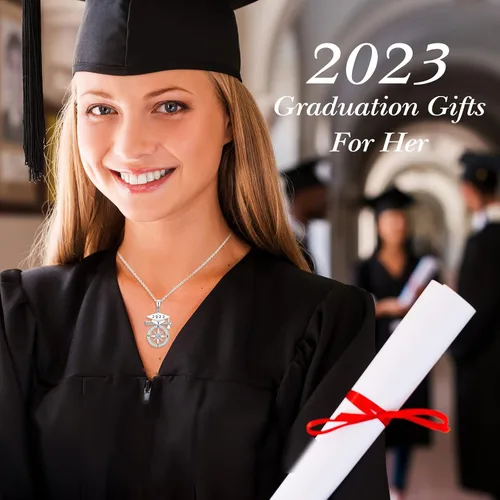 Miniatura 4 de Regalos de graduación 2023 de plata de ley S925 para escuela secundaria, brújula, regalo de graduación para niñas, mujeres, novia, amigas, hija