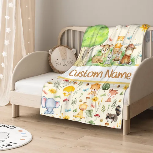 Miniatura 2 de Manta de bebé personalizada con nombre para niñas y niños - Manta de arrullo personalizada para niños pequeños, bebés, recién nacidos - Temática