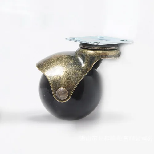 Miniatura 3 de Paquete de 4 ruedas giratorias de bola de 1.5 pulgadas, sin freno, giratorias de 360 grados, resistentes placas giratorias de metal con capucha
