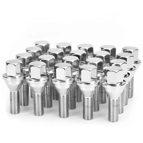 dynofit 12x1.25 Tornillos de perno de rueda OEM/Stock, juego de 20 piezas con vástago de 28mm, hexágono de 19mm, 2.45 pulgadas de longitud, pernos