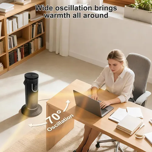 Miniatura 4 de Calentadores de espacio para uso en interiores, calentador eléctrico con control remoto, humidificador, temporizador de 12 horas, 3 modos