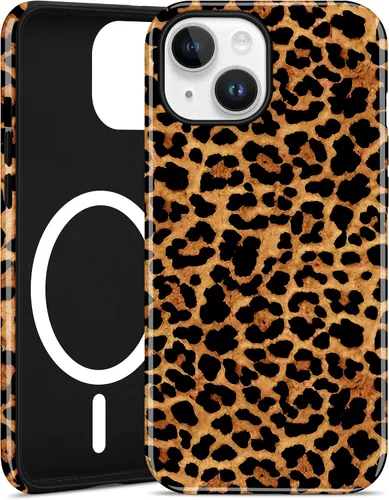 Miniatura 55 de Jusy Compatible con MagSafe Brown Tortoise Shell Print Phone Case para iPhone 7/8/SE, funda protectora magnética de lujo de TPU suave