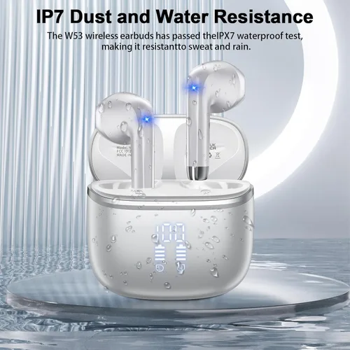 Miniatura 6 de Auriculares inalámbricos, Bluetooth de 5.4 pulgadas con 4 micrófonos ENC con cancelación de ruido, auriculares de 48 horas con graves profundos