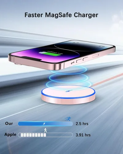 Miniatura 3 de Cargador inalámbrico magnético rápido Apple Mag-Safe para iPhone 15 Pro Max/15 Pro/15/15 Plus/14/13/12 Serie AirPods 3/2/Pro/Pro 2 Almohadilla