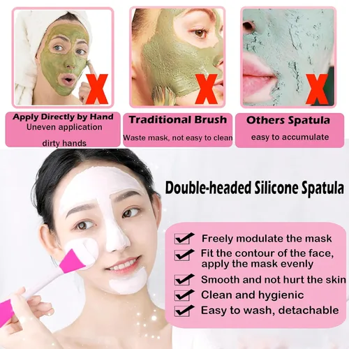 Miniatura 3 de RamPula Cepillo de silicona para máscara facial, cepillo aplicador de máscara de barro facial flexible para aplicar máscara facial, máscara