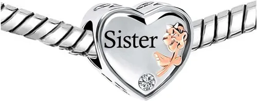 Miniatura 4 de KunBead Abalorios para mujeres y niñas, con texto en inglés "I Love You" con diseño de corazón y rosa para cumpleaños compatibles con pulseras